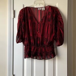 Women's Red Patterned Top